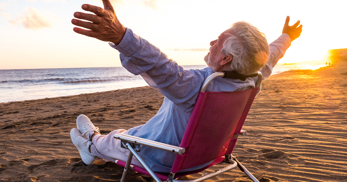 Elderly man on a beach