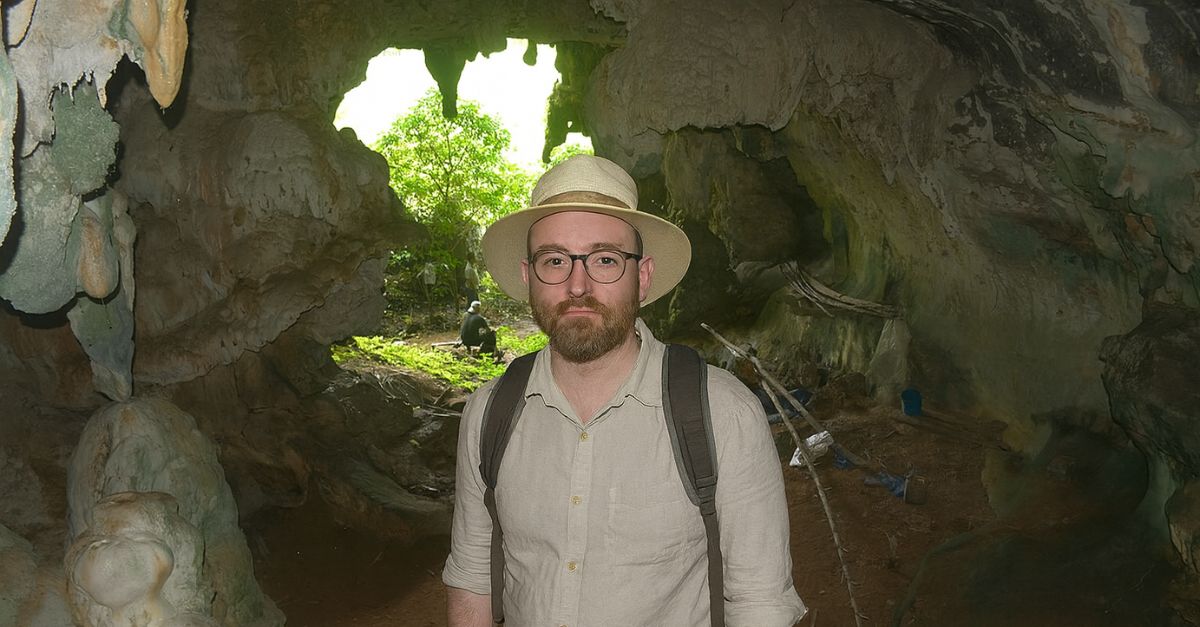 Man in Sulawesi cave