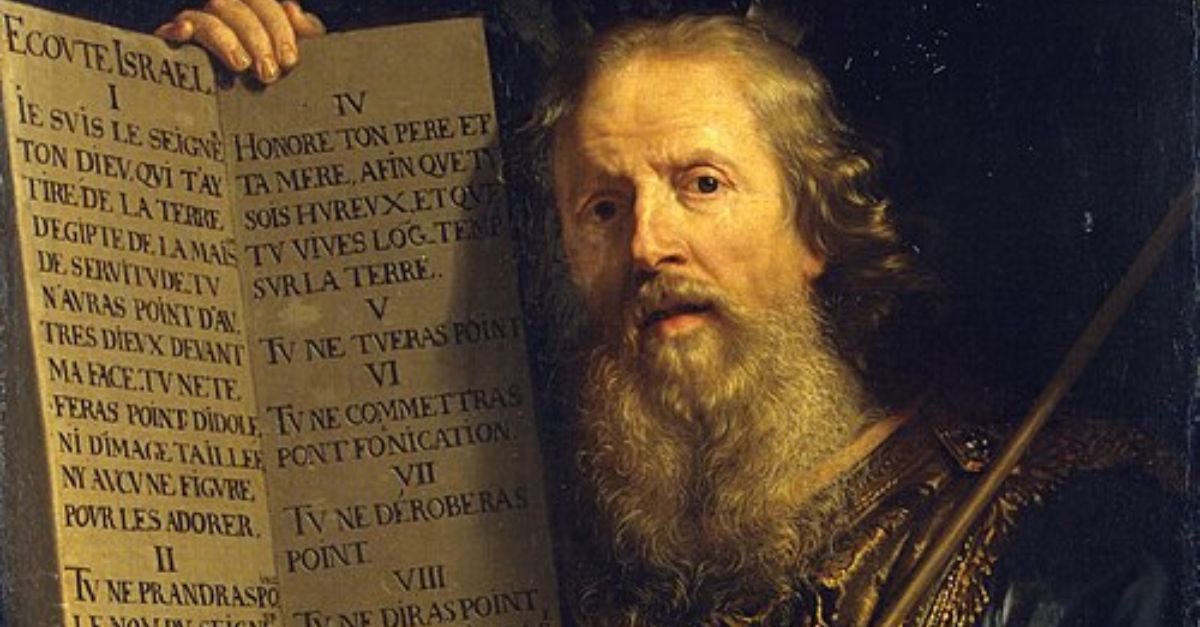 Mosses with ten commandments