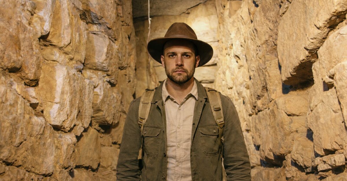 Man standing in Chavín de Huántar