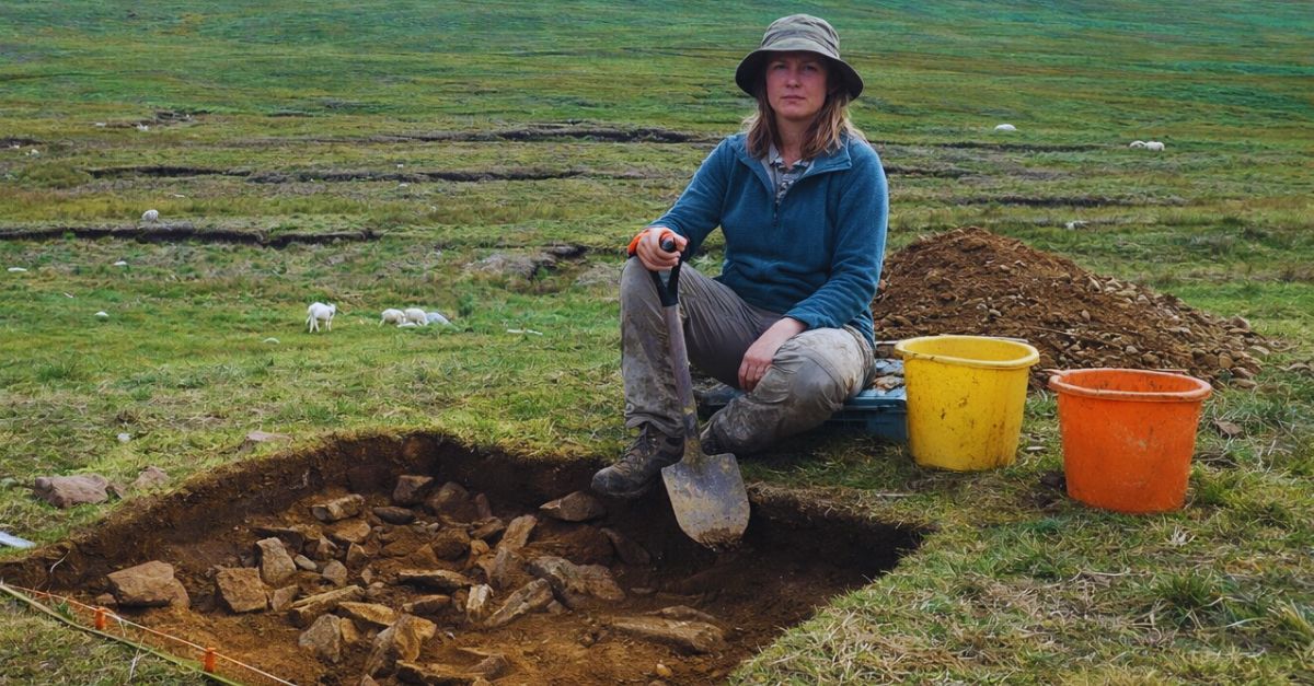 Archeologist at Wicklow mountains