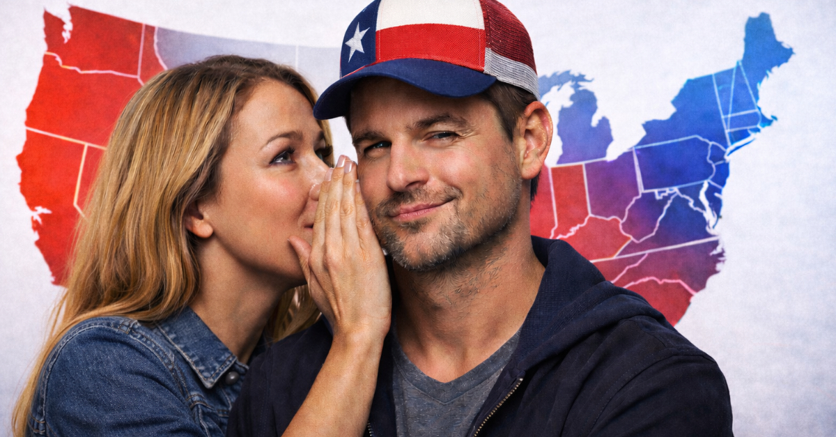 Americans Whispering, USA Map Background