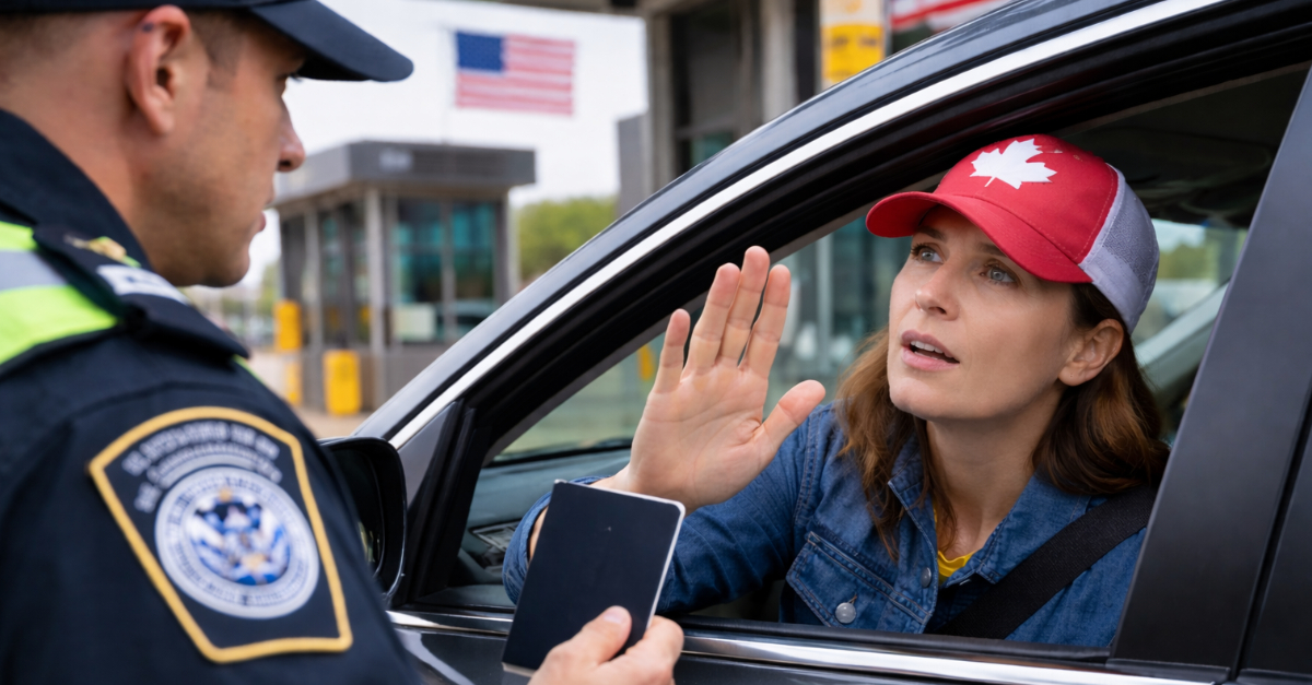 Canadian women in Car at USA border