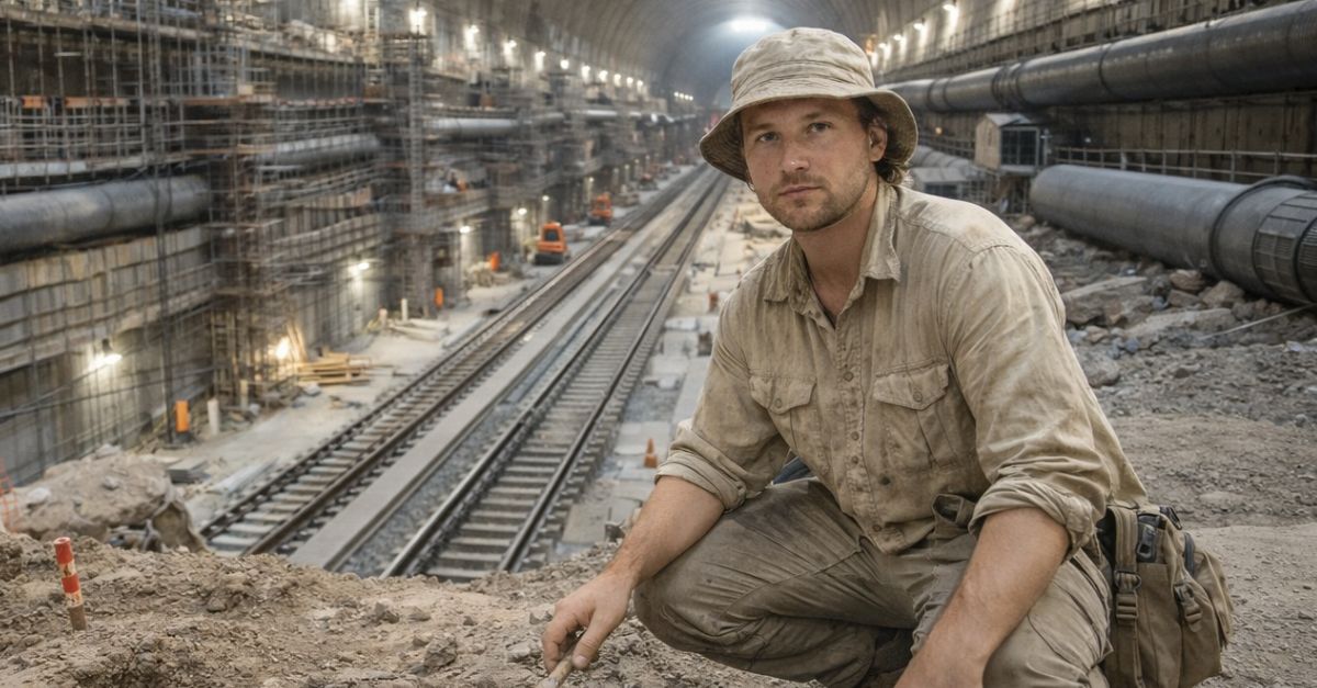 Archaeologist in Milan subway