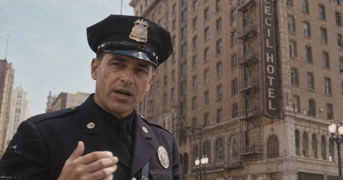 Police officer at the Cecil Hotel