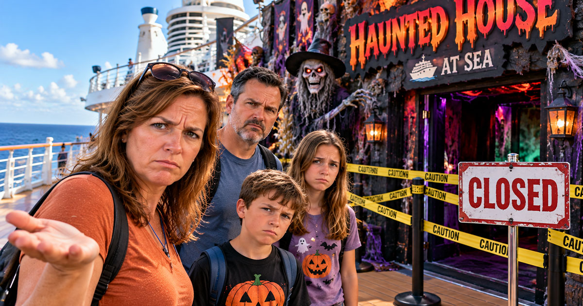 Family on a cruise disappointed in closed attraction