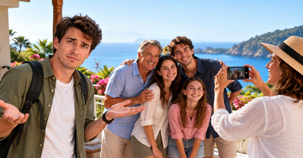 Confused Tourist, Happy Family Snapshot