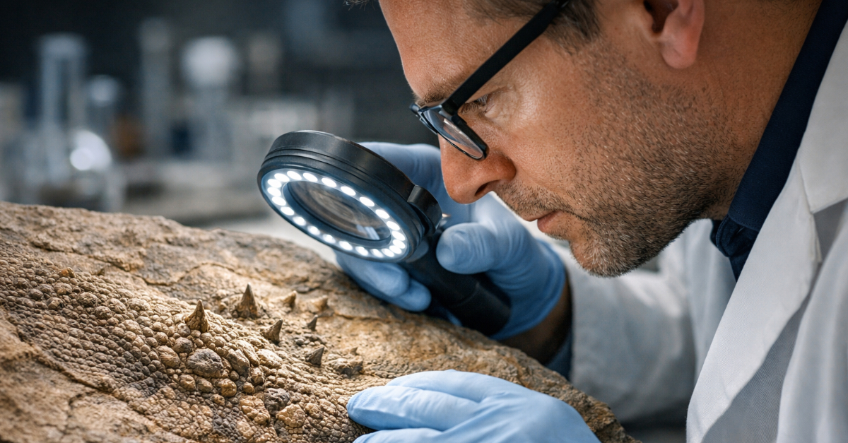 Examining ancient dinosaur skin impressions