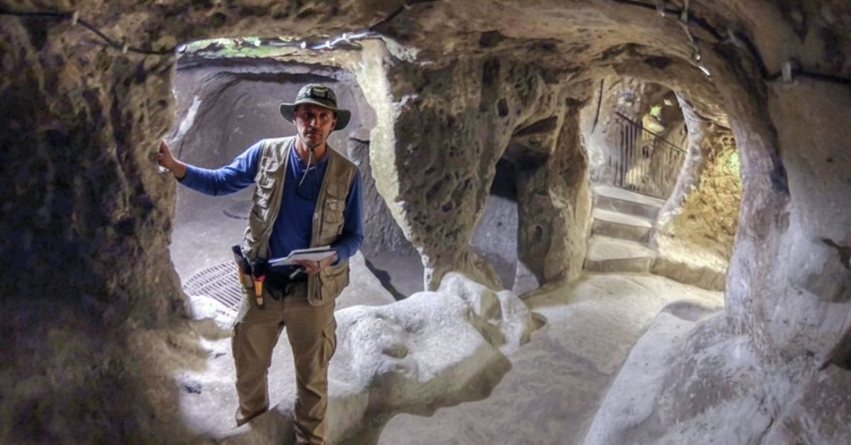 Person at Derinkuyu Underground City