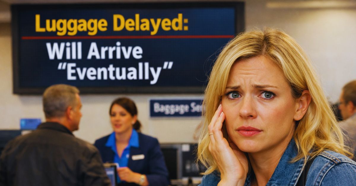 Woman worried airport