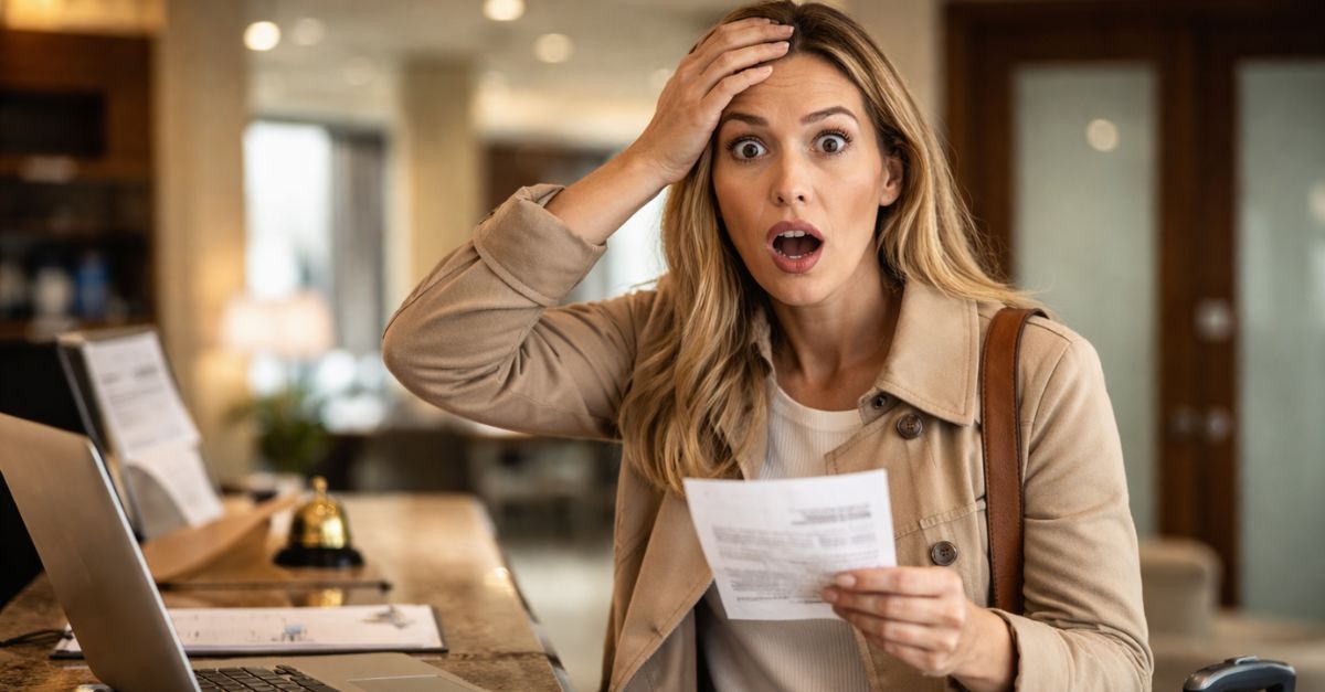 Surprised at the hotel reception