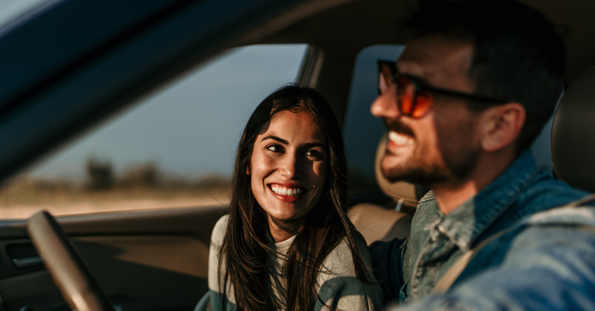 Shot of a young couple going a road trip together