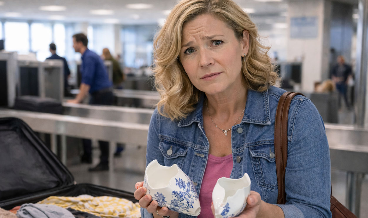 AI-generated image of woman concerned about damages caused by TSA