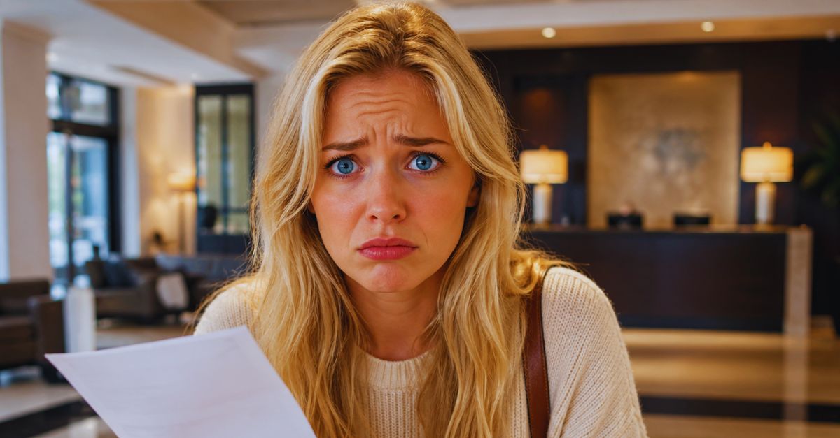 woman worried hotel