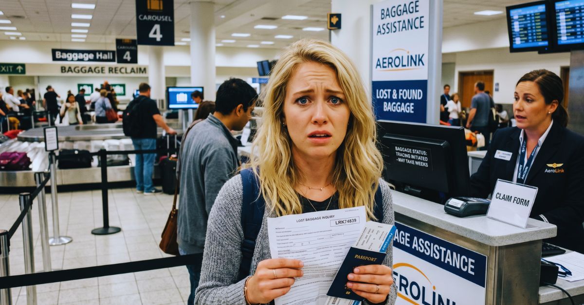 Woman lost baggage airport