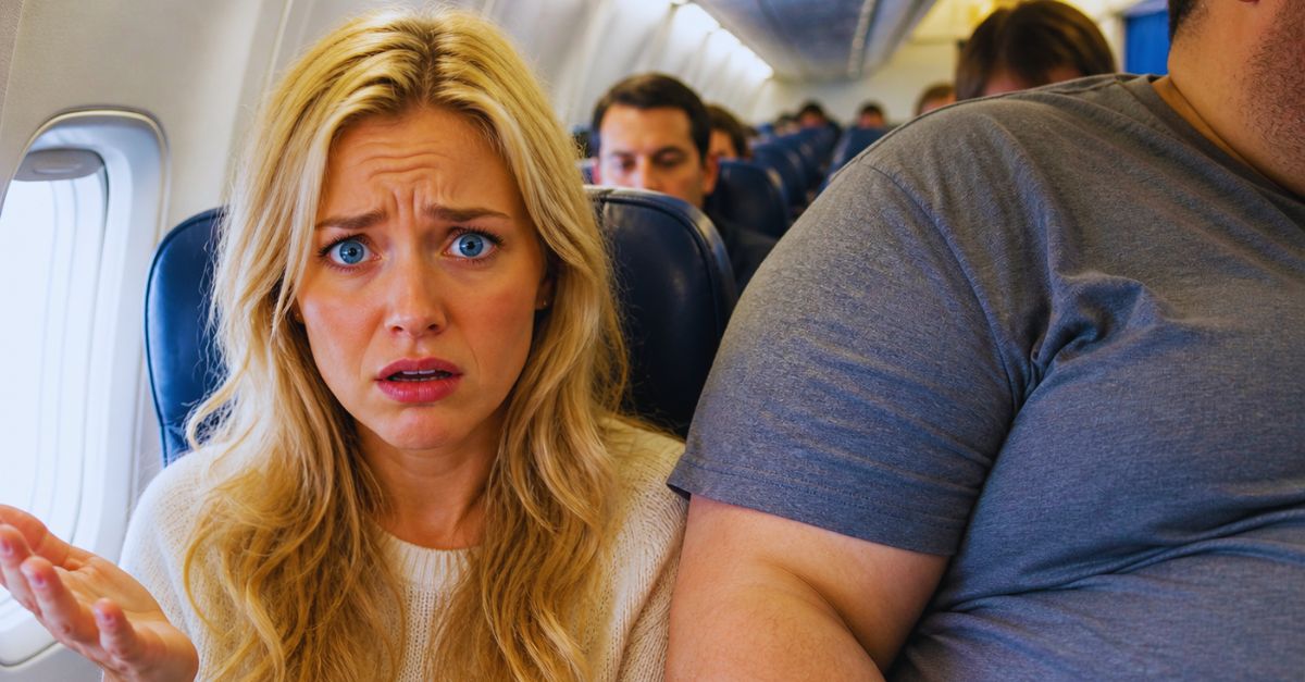 Woman worried Airplane
