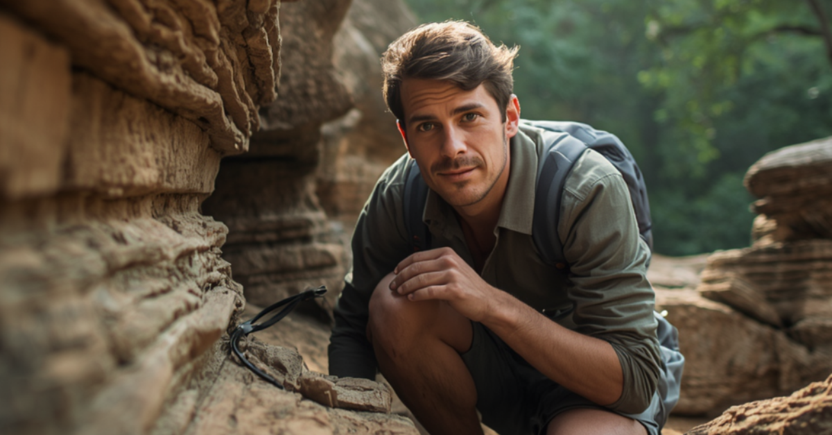 archeologist making discovery