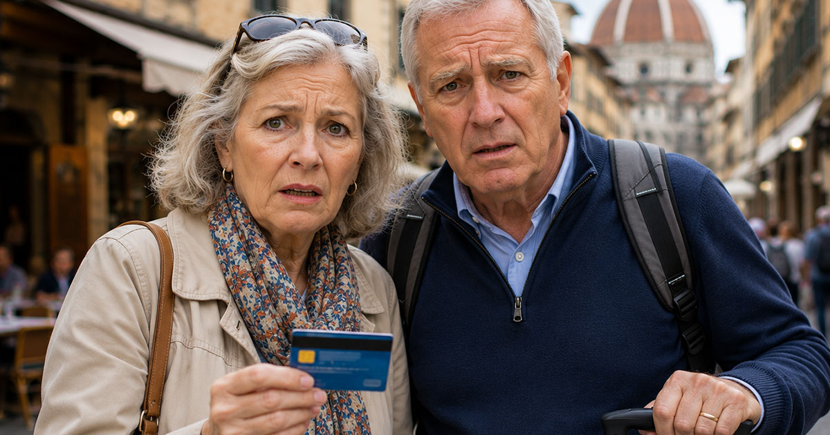 Confused elderly couple