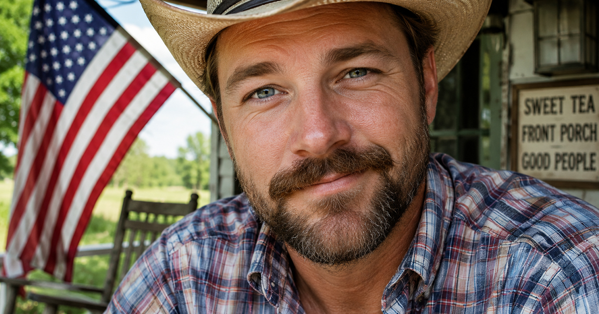 A man in a plaid shirt and a cowboy hat