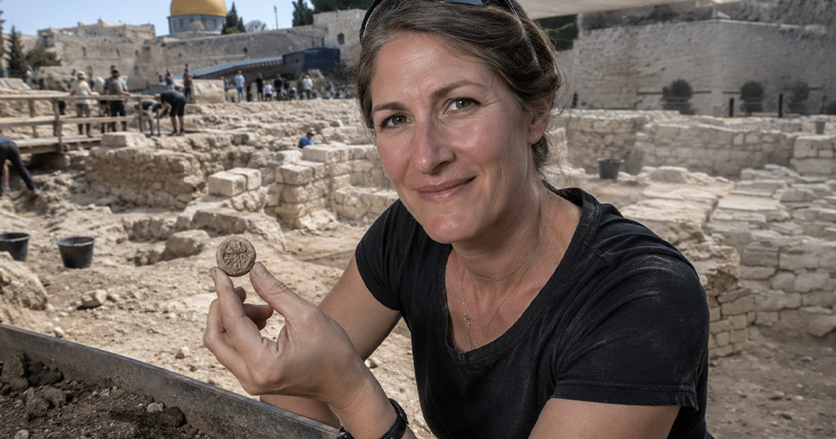 Archaeologist holding small artifact