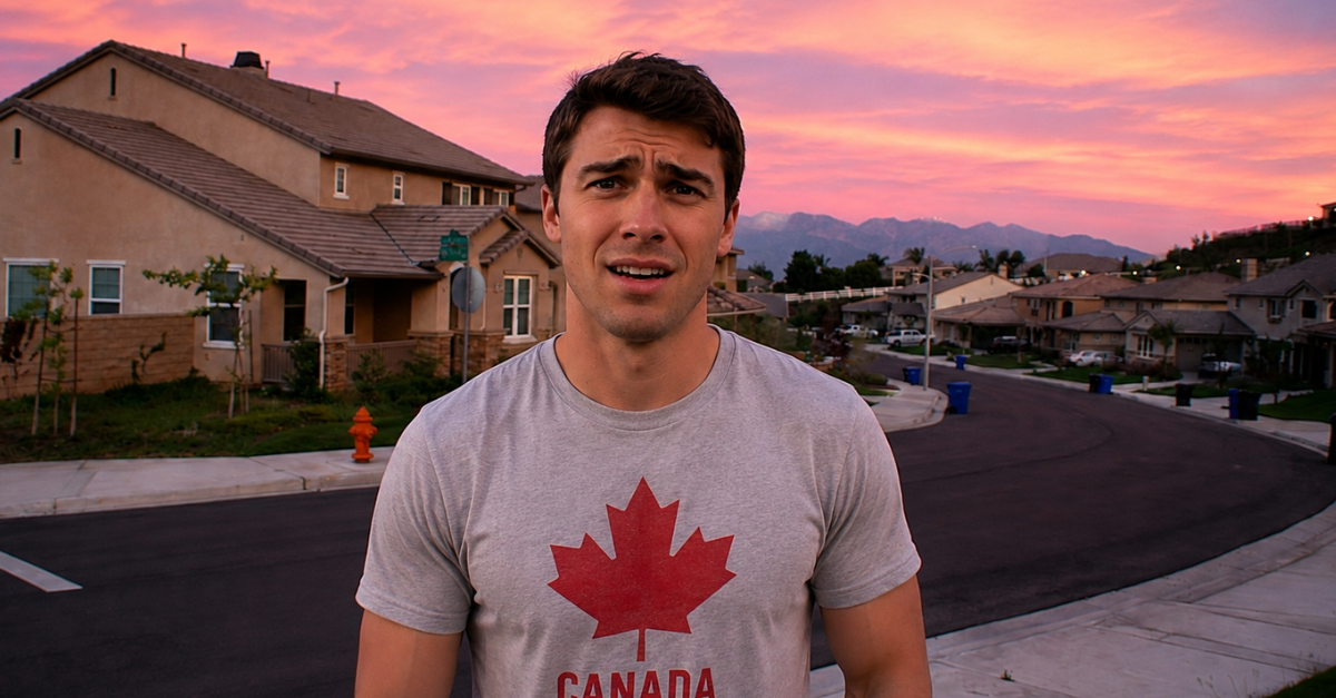 Puzzled Canadian Tourist at Sunset.