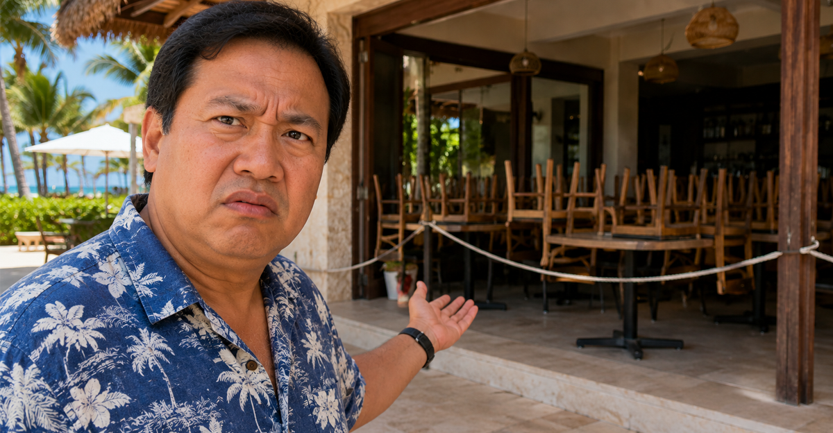 Man upset at closed restaurants at resort