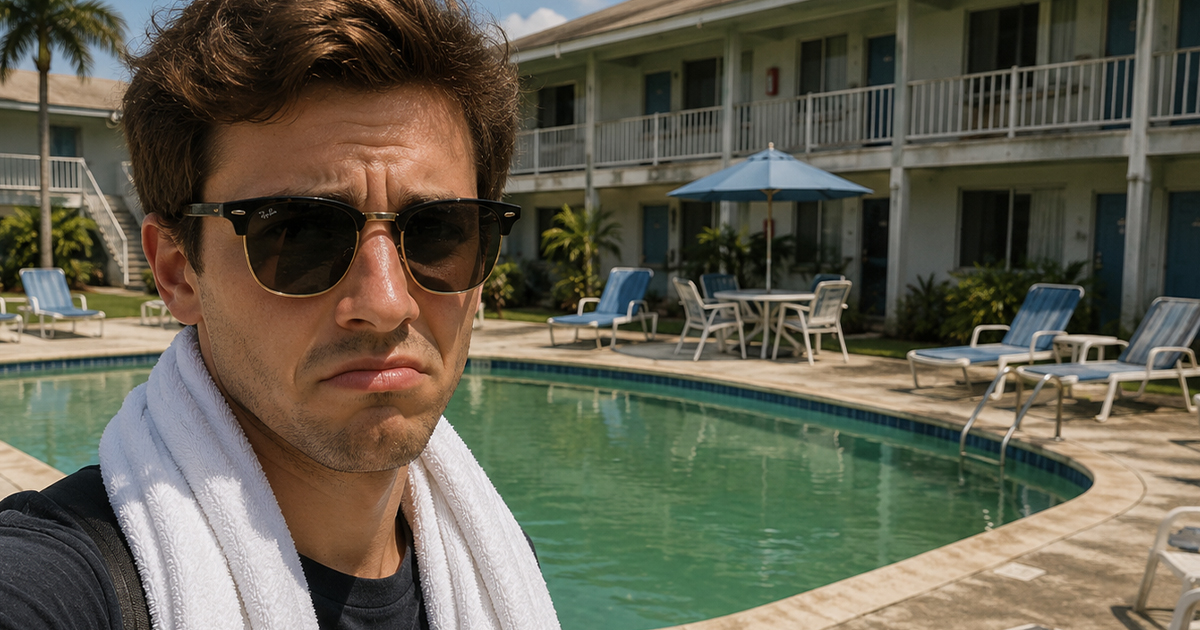 Man standing beside pool