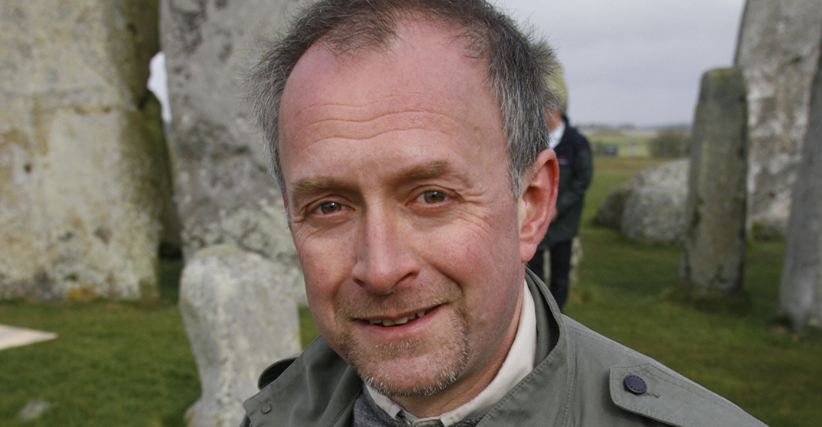 Professor Tim Darvill of the University of Bournemouth begins an excavation inside the stone circle of Stonehenge in Wiltshire.