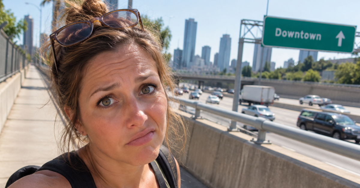 Exasperated Selfie on the Downtown Overpass