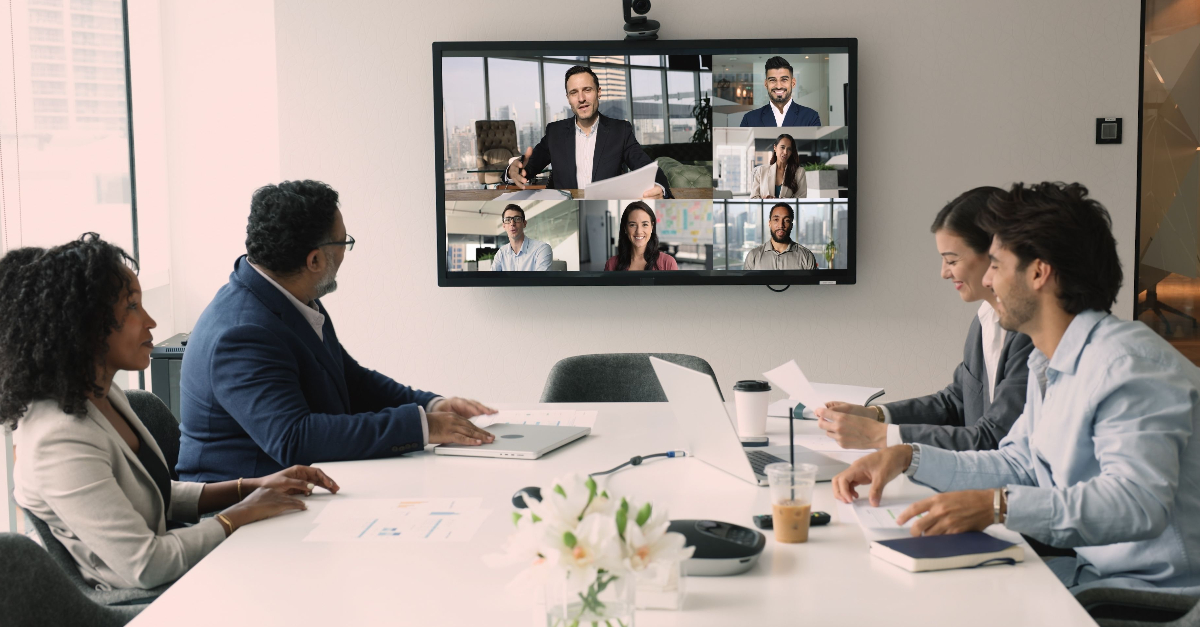 Diverse international business team discussing teamwork