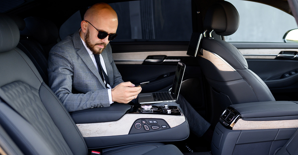 Internal - Business Man Luxury Car