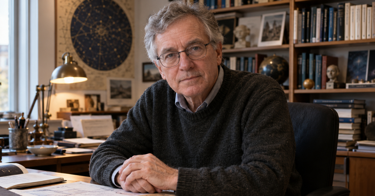 Researcher in office looking at camera