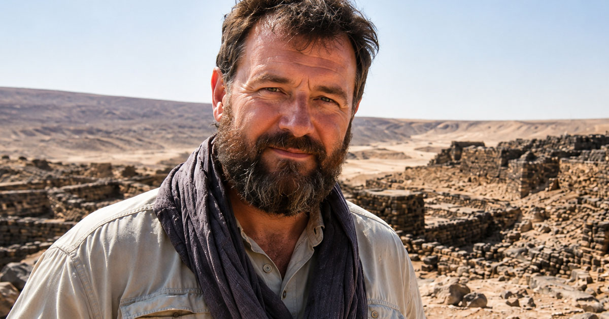 Archaeologist at the Jawa ruins