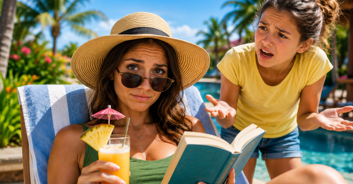Poolside Reading, Vacation Interruptions